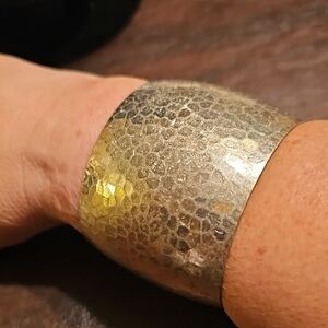 Silver Textured Wearable Cuff Bracelet
